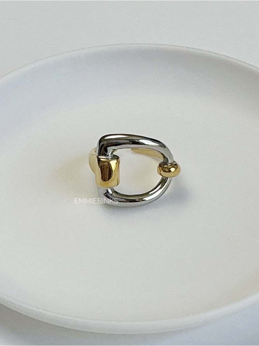 New Revolve 2Tone Bit Ring ~ Vintage Horse Bit Vibes ~ Statement Ring - Picture 9 of 14